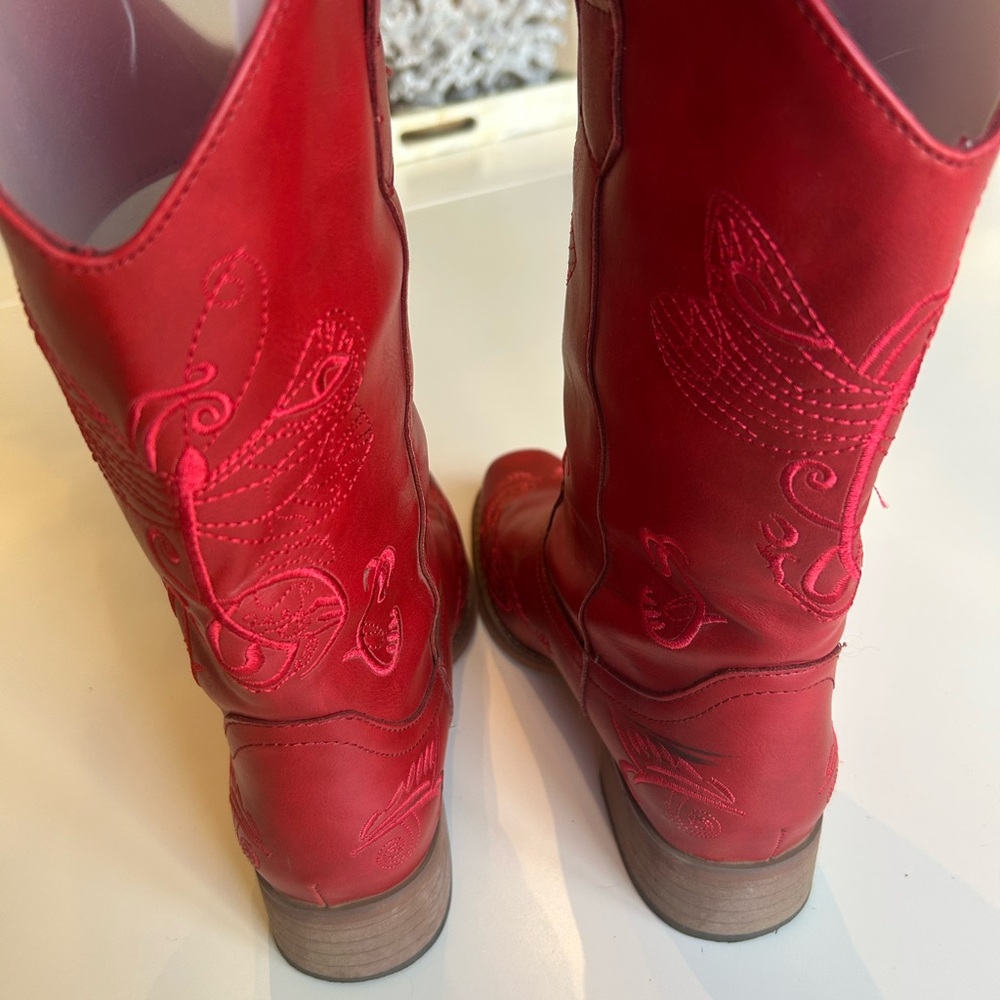 Red Western Women's Boots Size 7 - Picture 2 of 6